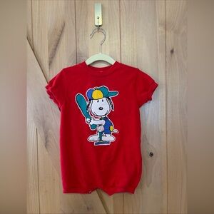 VTG Peanuts Snoopy Baseball Sports Toddler Bodysuit One Piece 18 Months